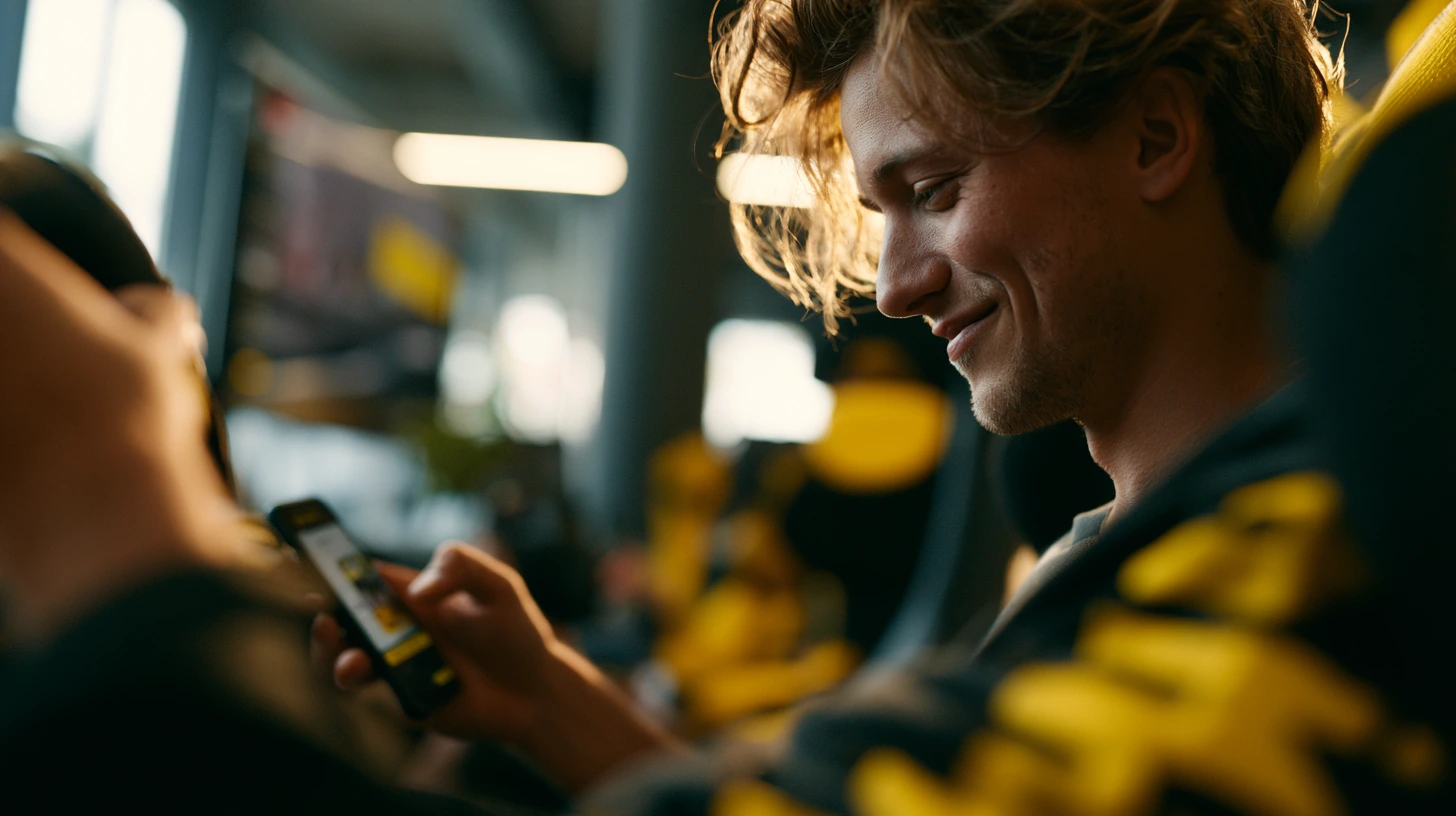 Fahrschülerin lernt unterwegs mit dem Smartphone